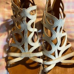 Dynasty Girls Summer Sandals White with Zipper